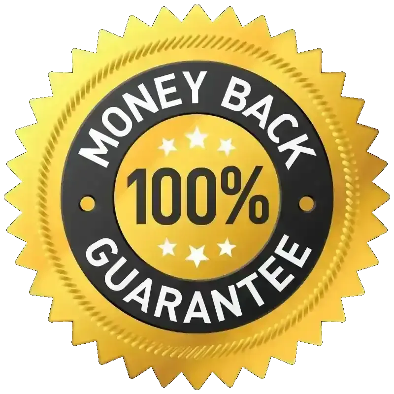 180-Day Money-Back Guarantee seal for Aquasculpt